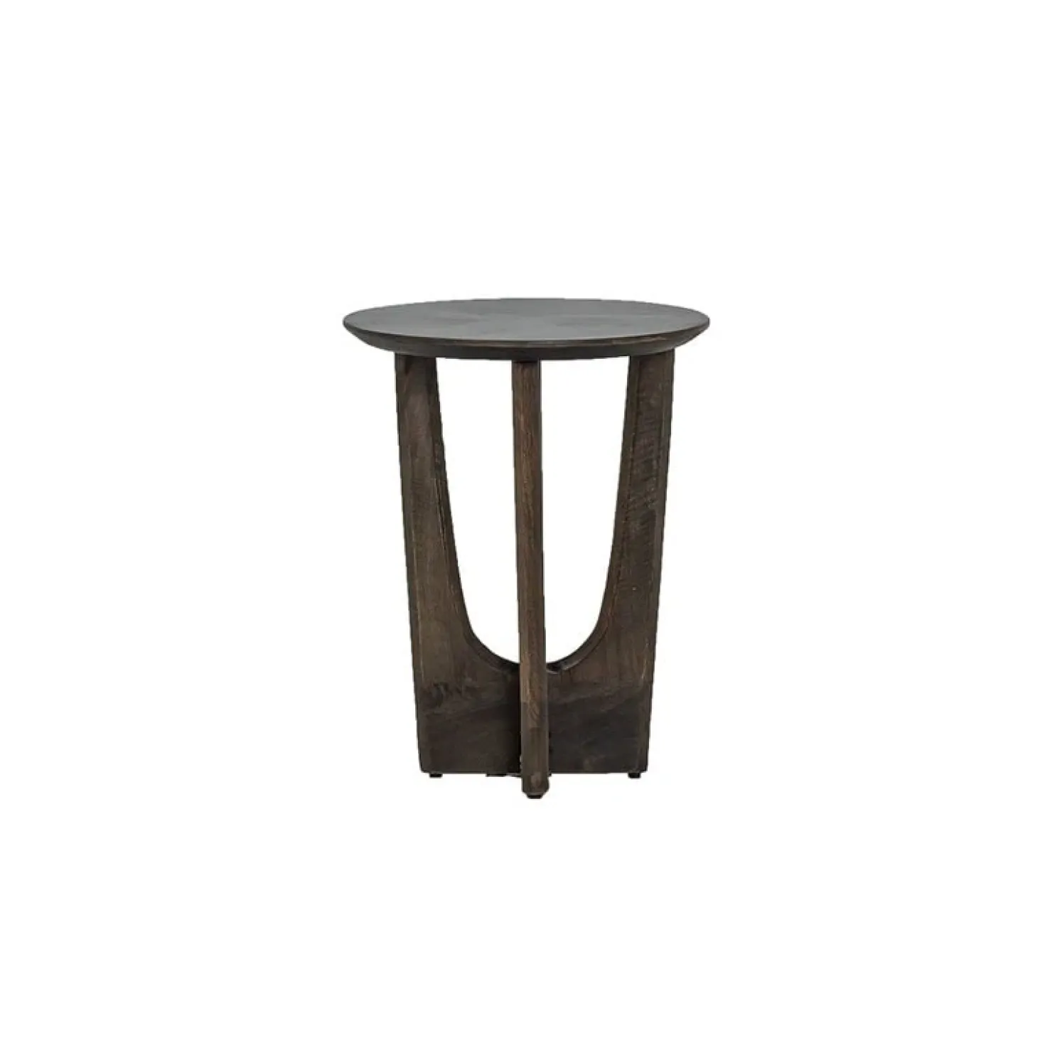 Fermo Bijzettafel rond mangohout olijfbruin 40cm