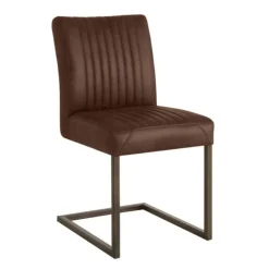 Ferro Eetkamerstoel microvezel donkerbruin 47cm