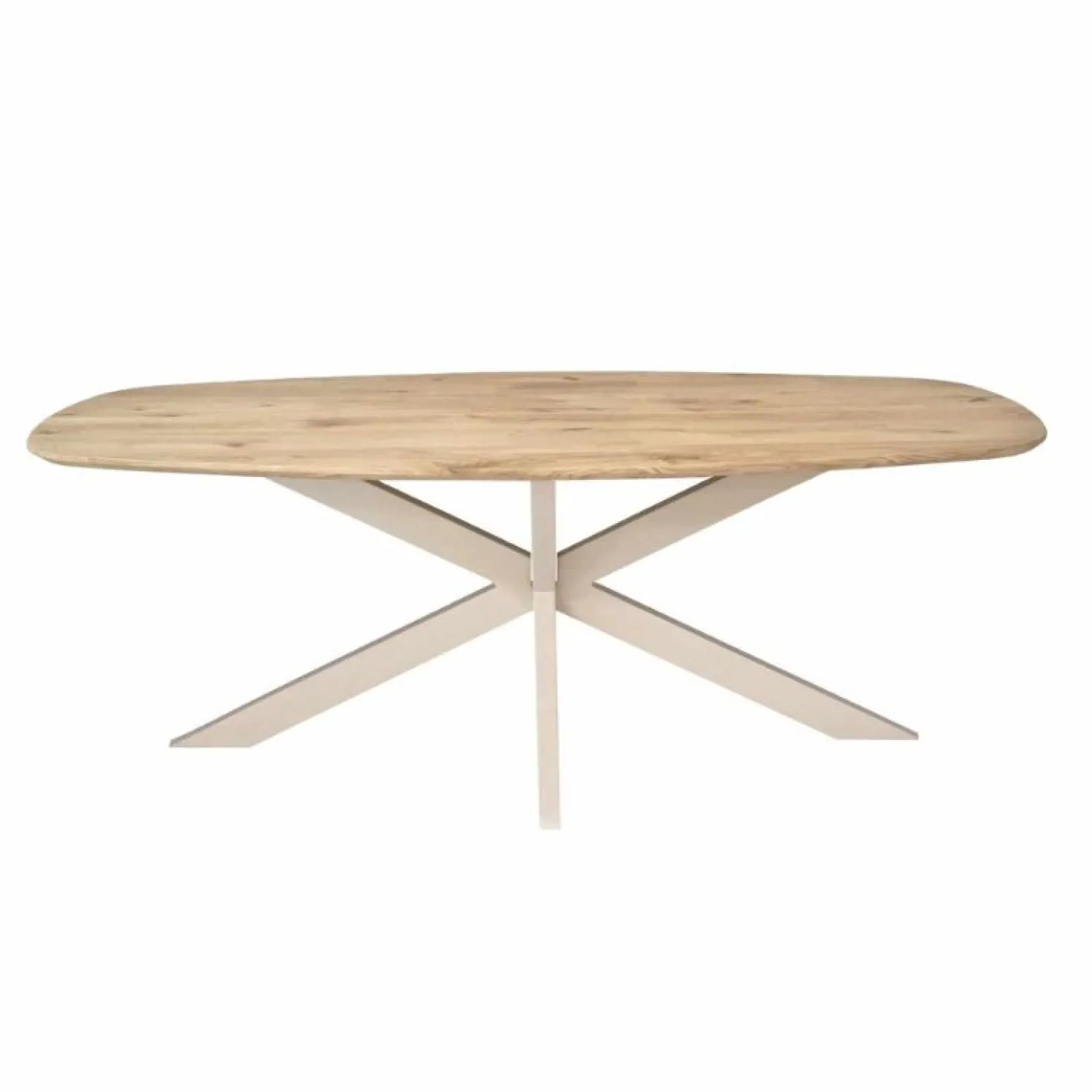 Ferry Eettafel Deens Ovaal Naturel Eiken met zand poot 210 cm