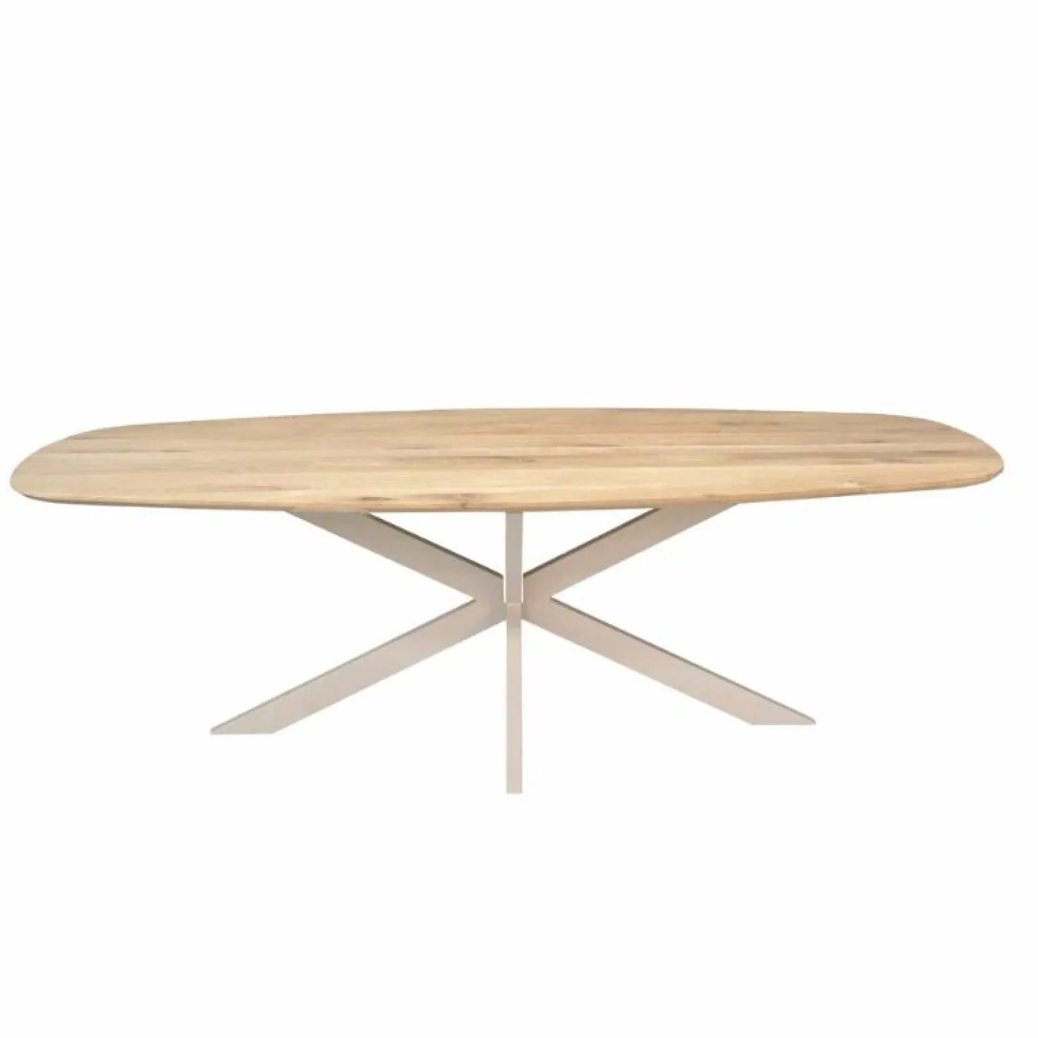 Ferry Eettafel Deens Ovaal Naturel Eiken met zand poot 240 cm