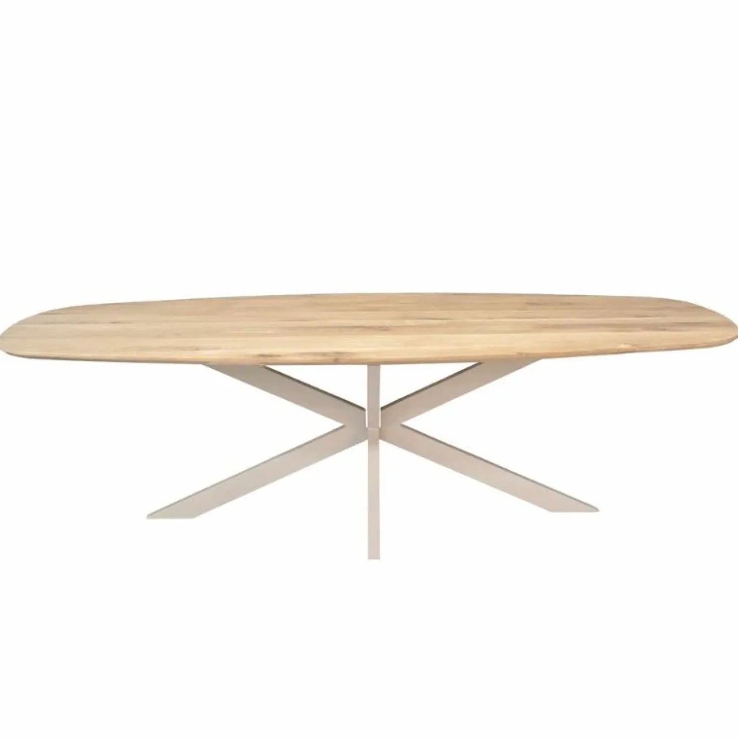 Ferry Eettafel Deens Ovaal Naturel Eiken met zand poot 280 cm