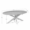 Ferry Eettafel Ovaal Naturel Eiken met zand poot 180 cm