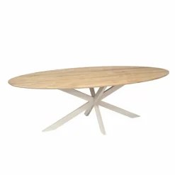 Ferry Eettafel Ovaal Naturel Eiken met zand poot 280 cm