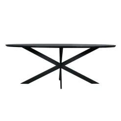 Ferry Eettafel Ovaal Zwart Eiken 210cm
