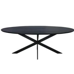 Ferry Eettafel Ovaal Zwart Eiken 240cm