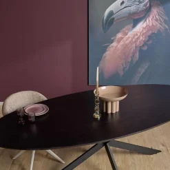 Ferry Eettafel Ovaal Zwart Eiken 180 cm