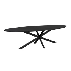 Ferry Eettafel Ovaal Zwart Eiken 280 cm