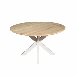 Ferry Eettafel Rond Naturel Eiken met zand poot 150 cm