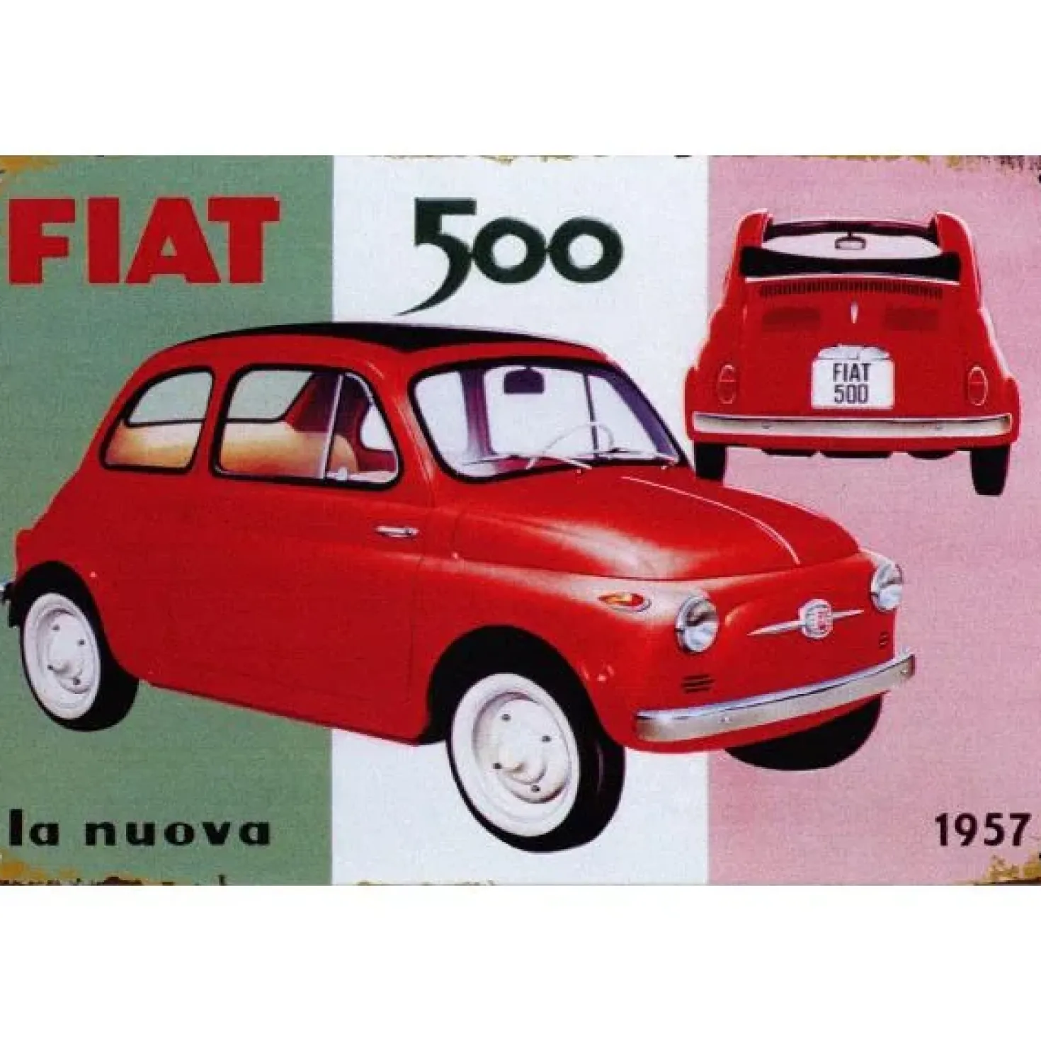 Fiat 500 - metalen bord