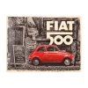 Fiat 500 rood - metalen bord