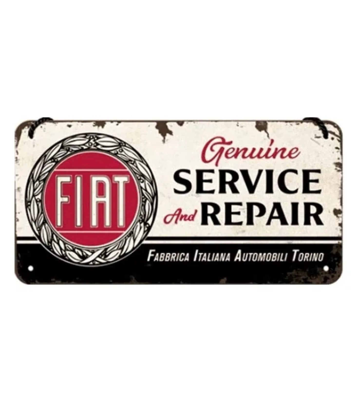 Fiat service and repair - metalen bord