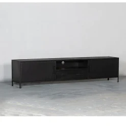 Figue tv meubel industrieel zwart metaal 240cm