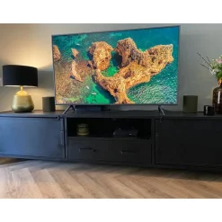 Figue tv meubel industrieel zwart metaal 240cm