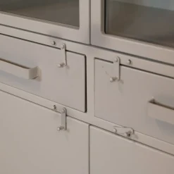 Figue vitrinekast industrieel taupe binnenkant 90cm