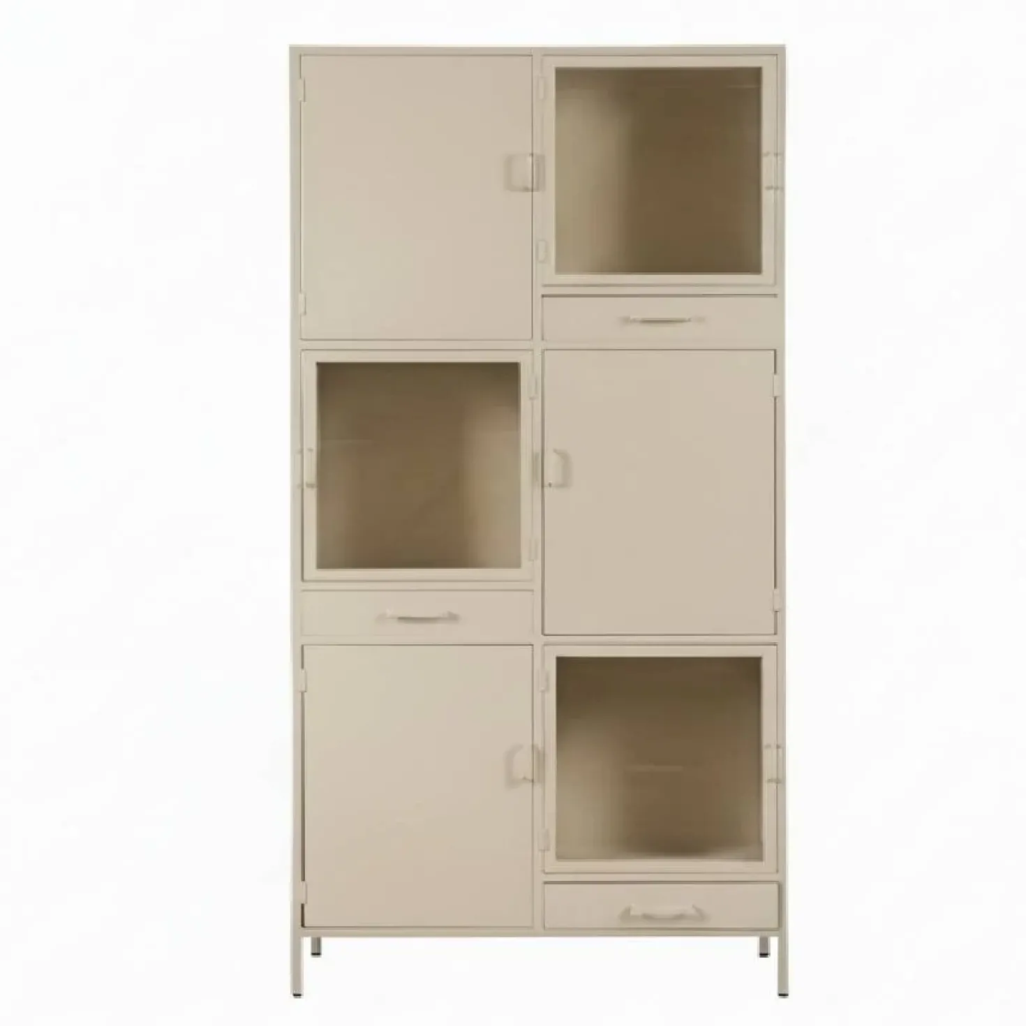 Figue vitrinekast taupe 3 lade 6 deur 120cm