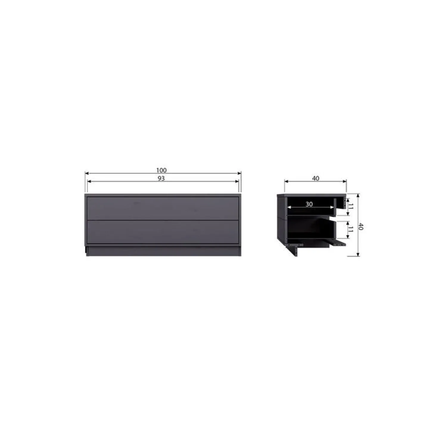 Finca Tv meubel grenen zwart 100cm