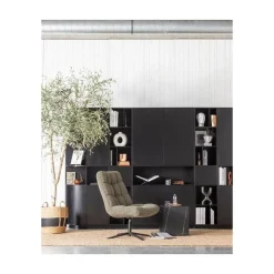 Finca Tv meubel rond rechts grenen zwart 78cm