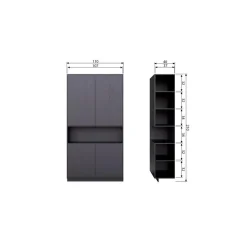 Finca Wandkast grenen zwart 110cm