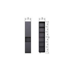 Finca Wandkast smal grenen zwart 40cm