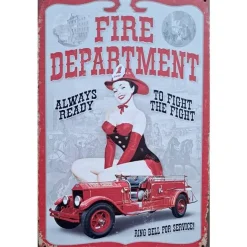Fire Department - metalen bord