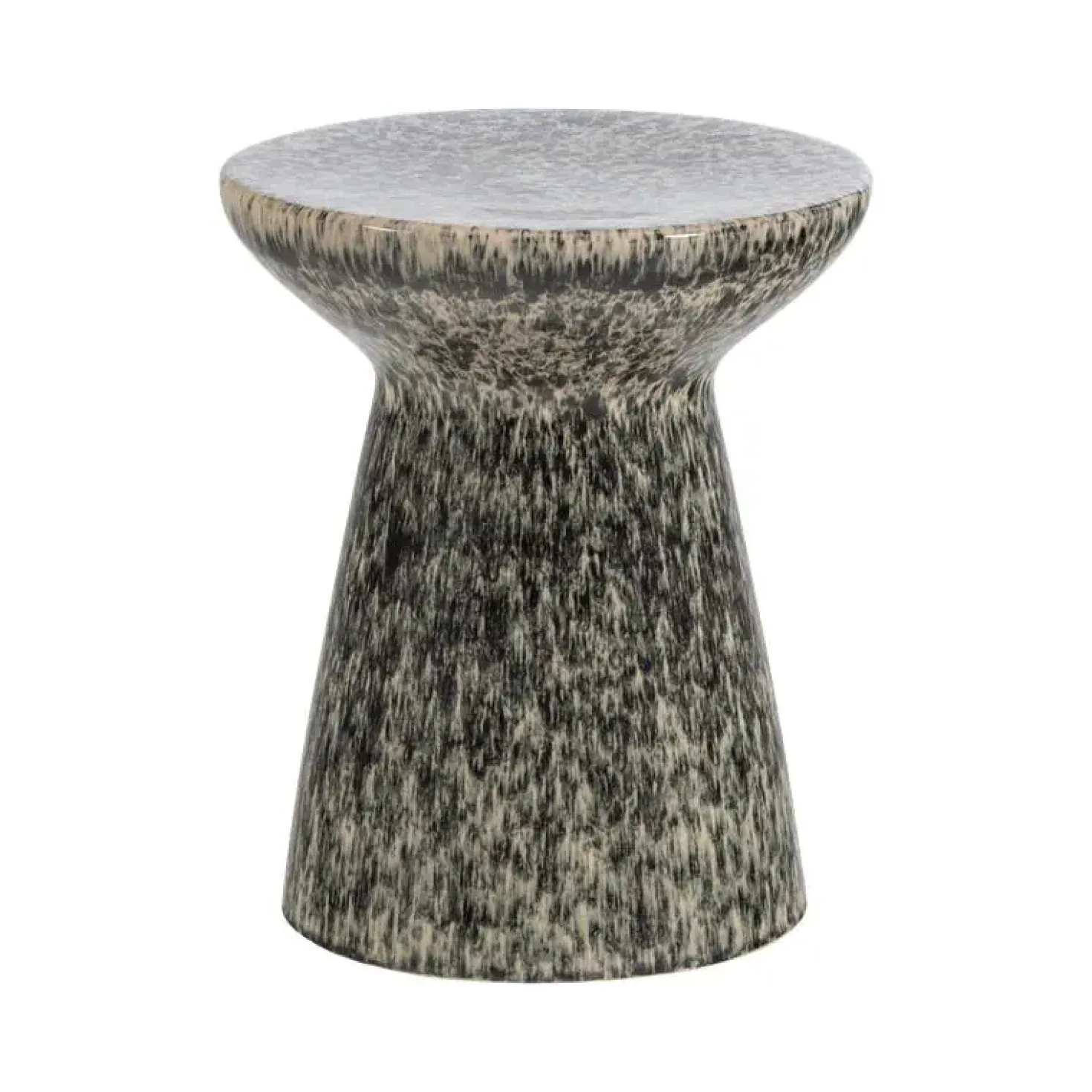 Fleck Bijzettafel rond Keramiek Donkergrijs 35cm