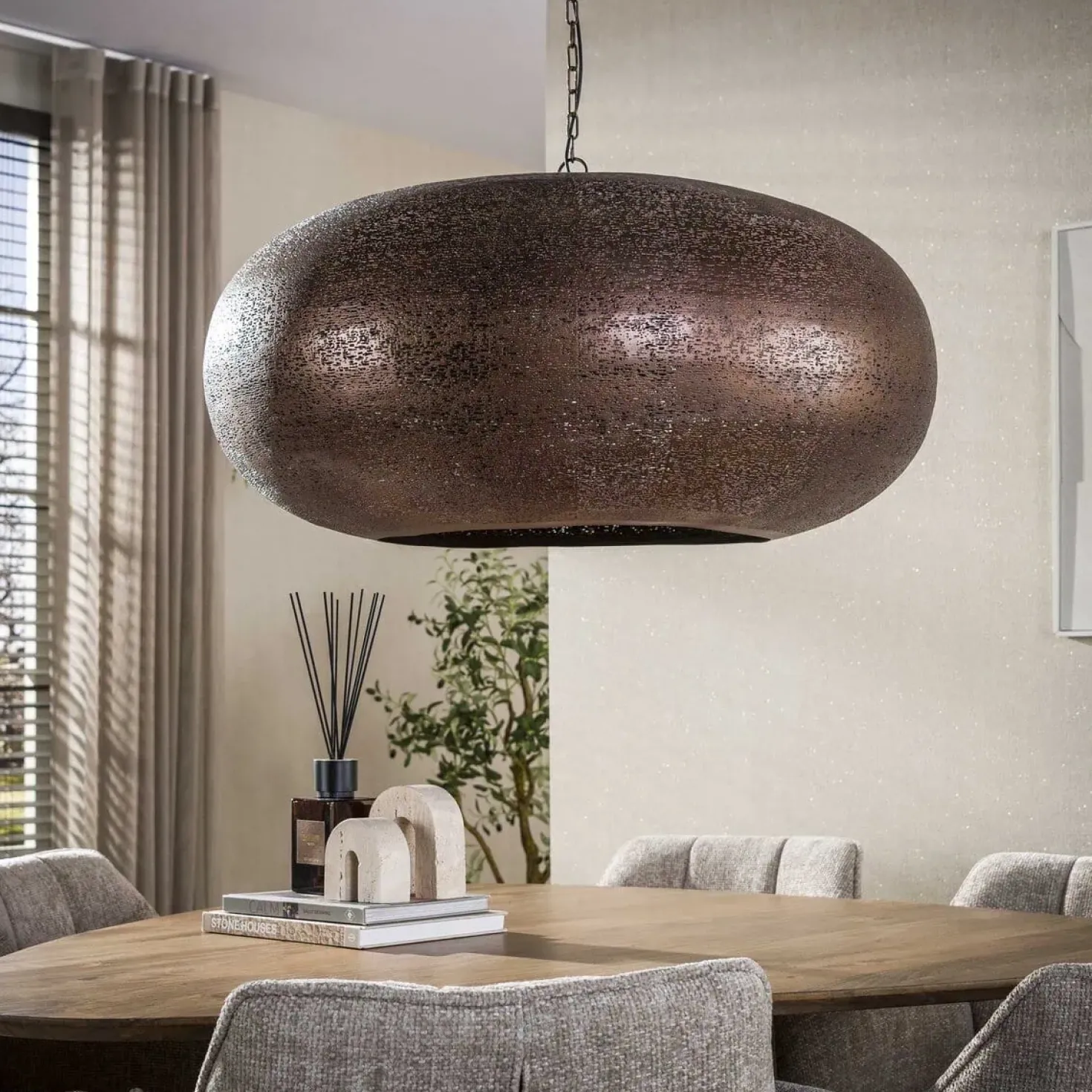 Florida 1-lichts Hanglamp XL koper 90cm