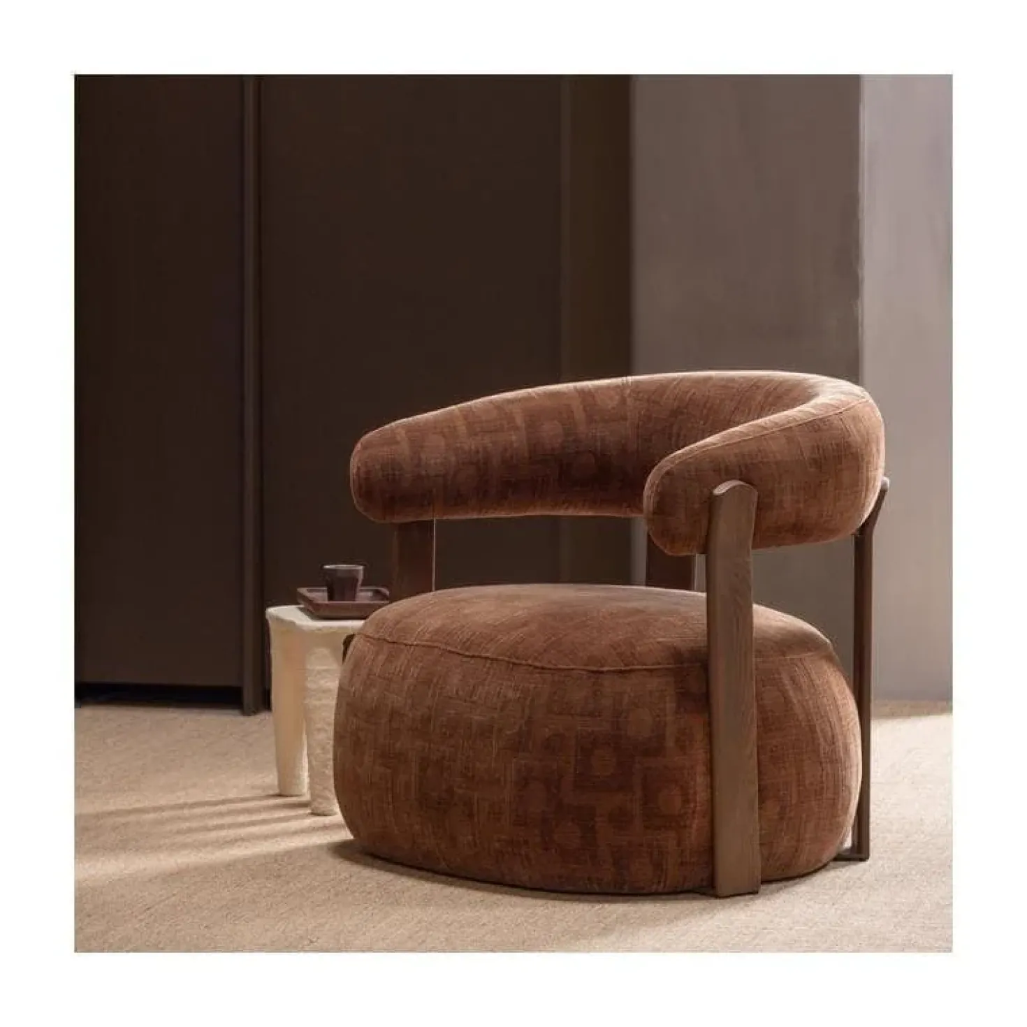 Foon Fauteuil Structuurstof Bruin
