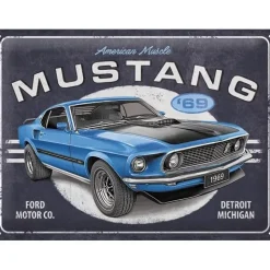Ford Mustang - 1969 Mach1 Blue - metalen bord