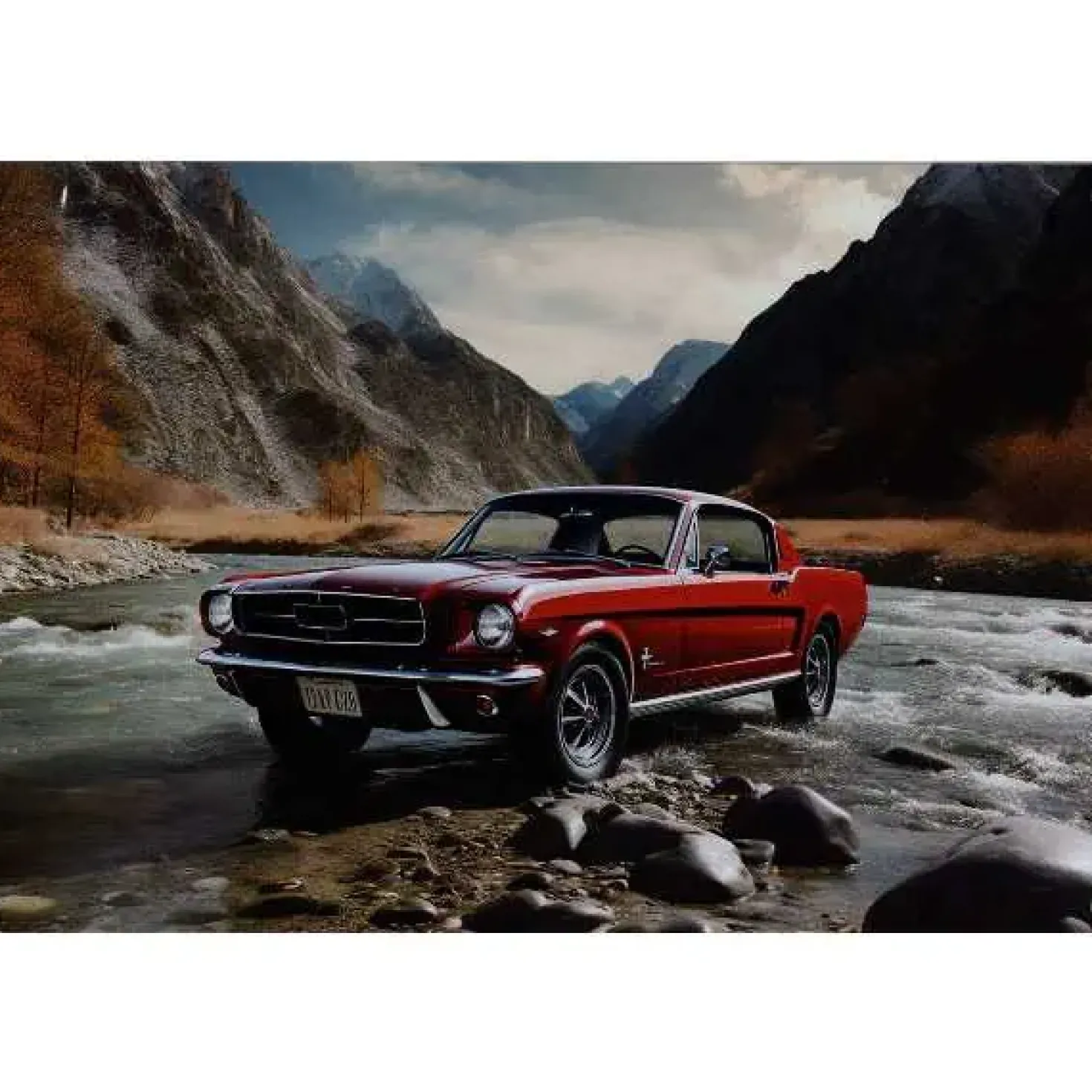 Ford Mustang rood - metalen bord