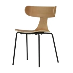 Form Eetkamerstoel hout met metalen poot naturel