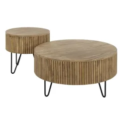 Francis Salontafel set van 2 rond Mangohout
