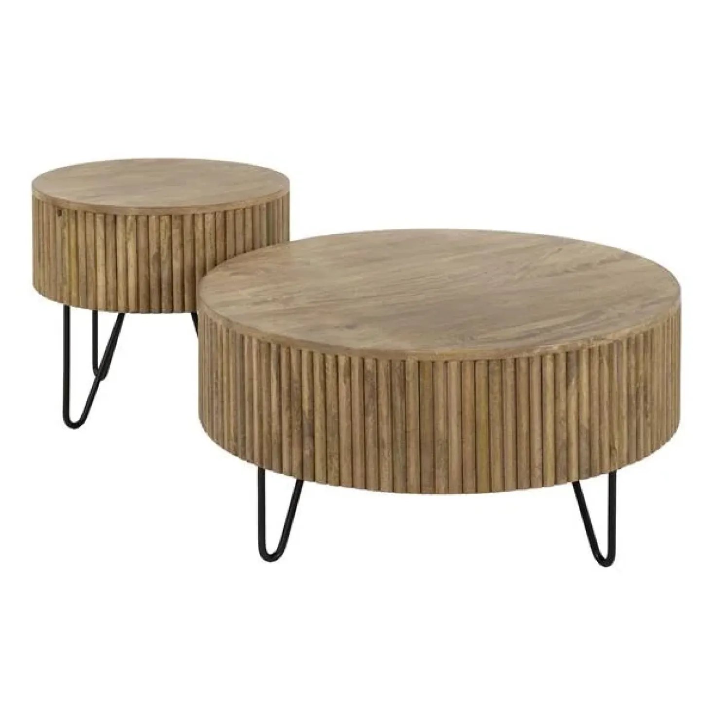 Francis Salontafel set van 2 rond Mangohout