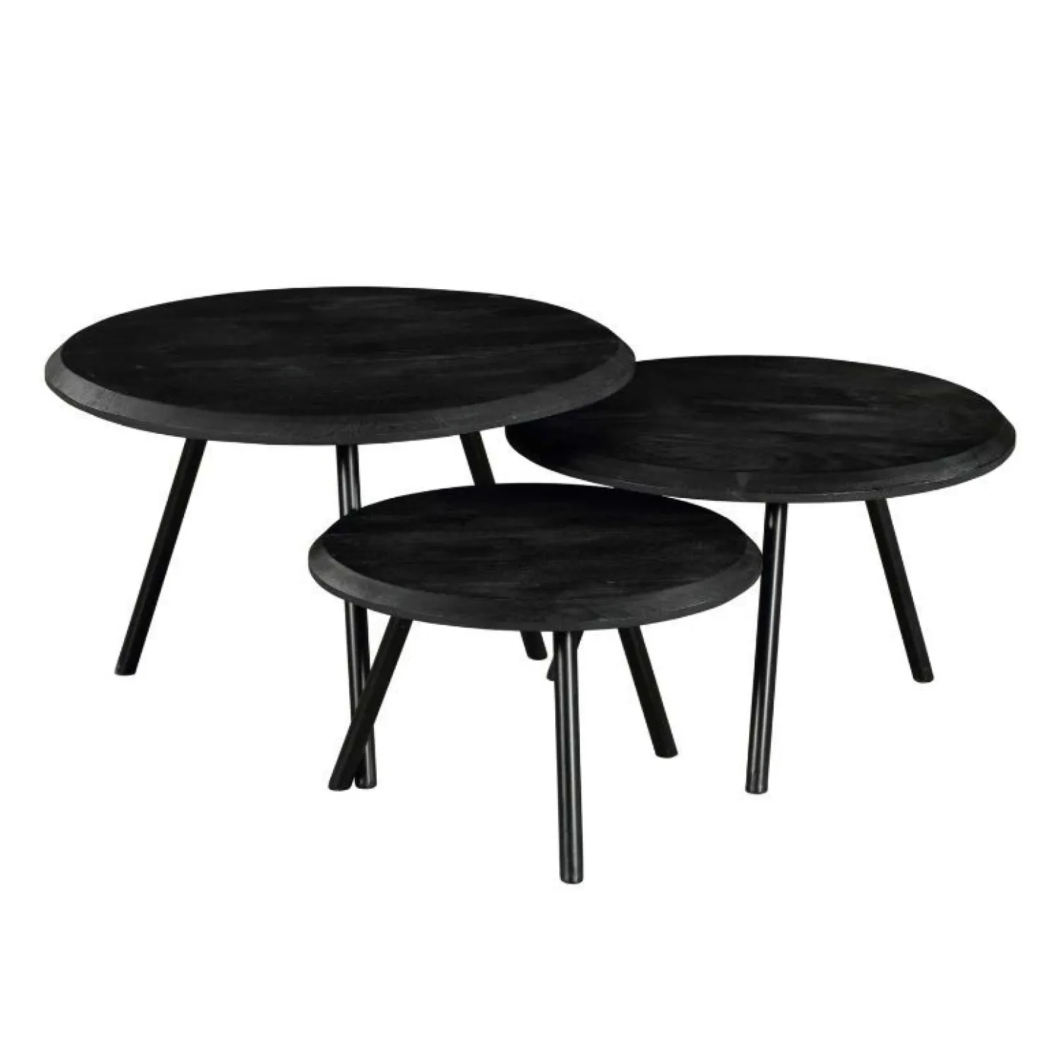 Franklin salontafel set van 3 zwart