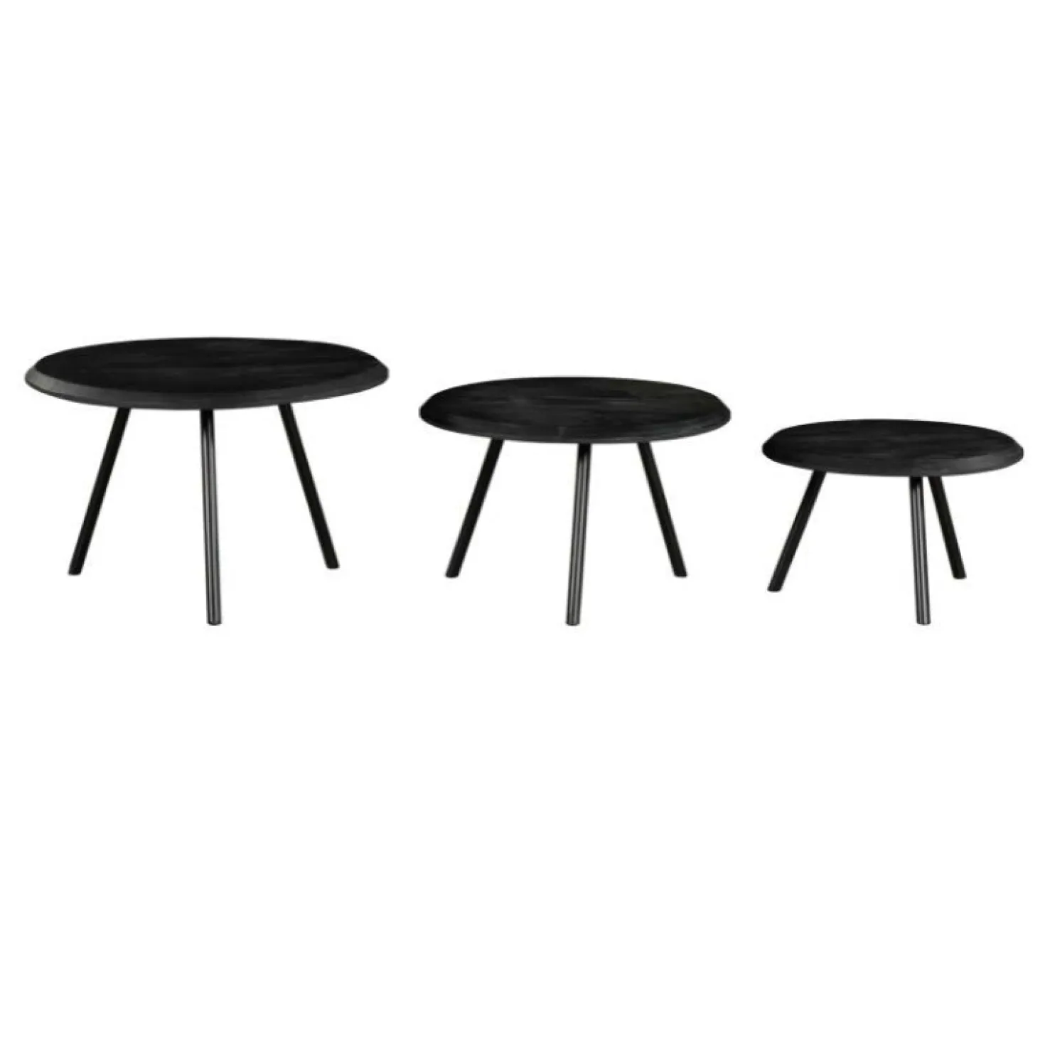 Franklin salontafel set van 3 zwart