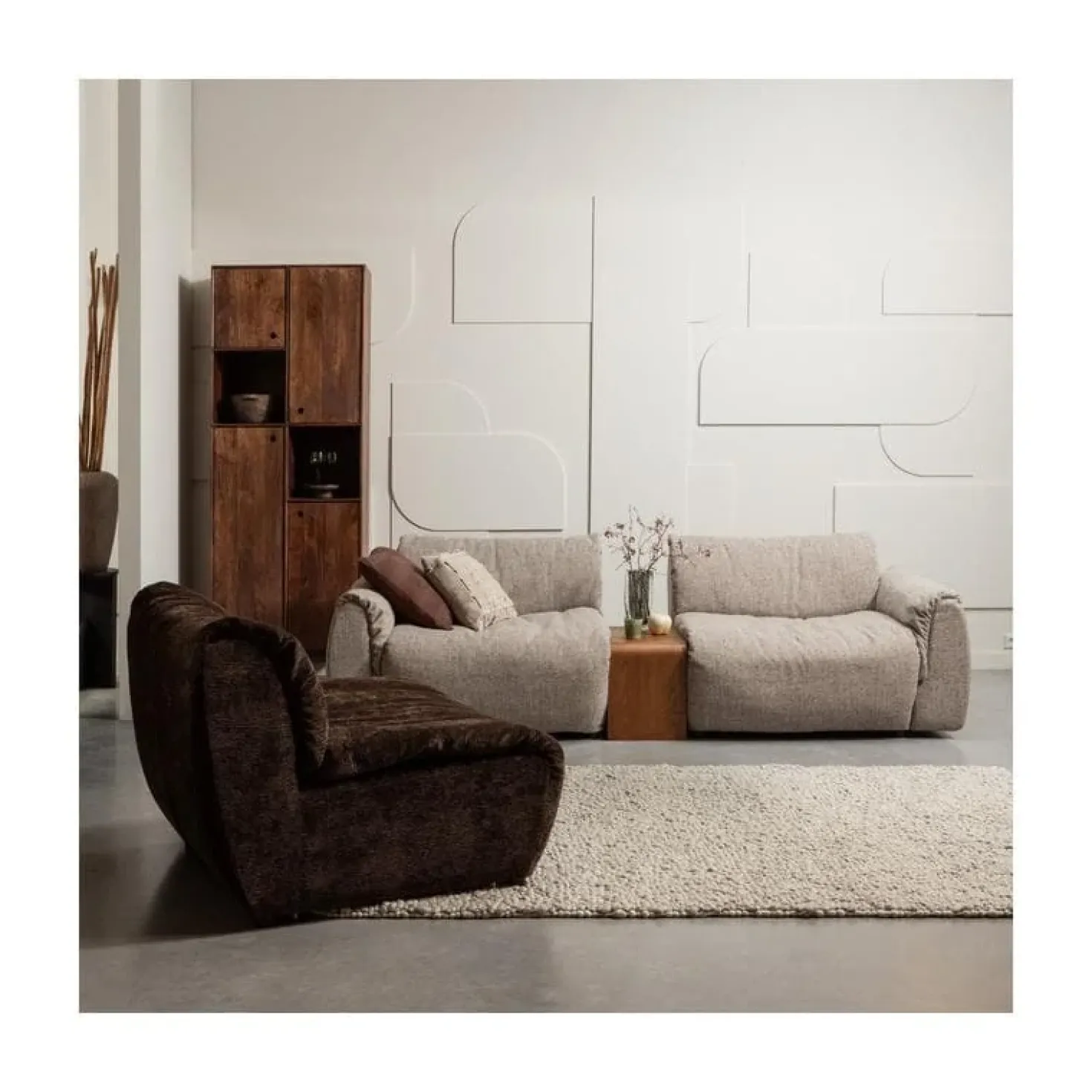 Frey Multifunctionele bijzettafel multiplex bruin 60cm
