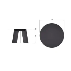 Fries Eettafel rond eiken blacknight 129cm