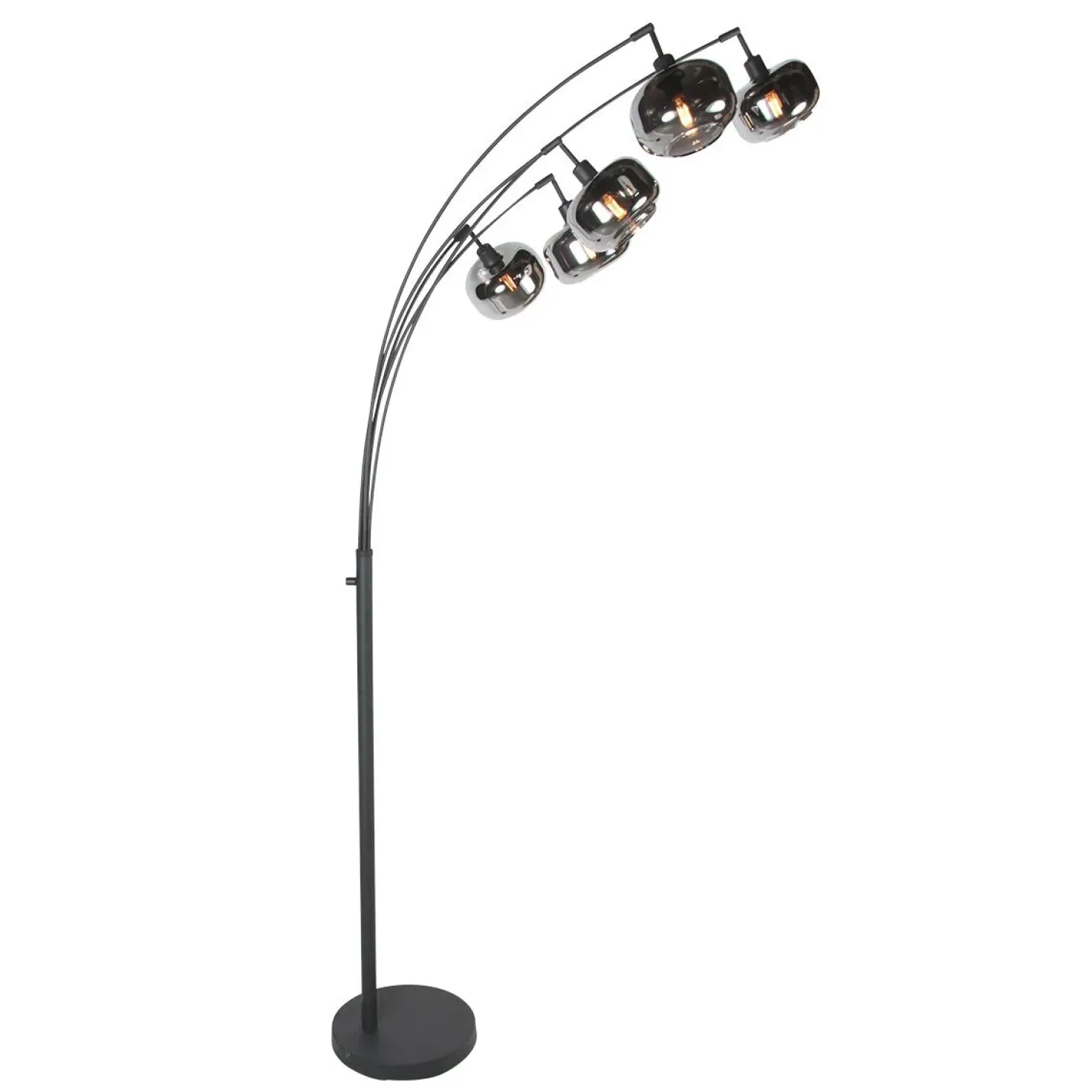 Gabriella 5-lichts Booglamp Smoke Glas