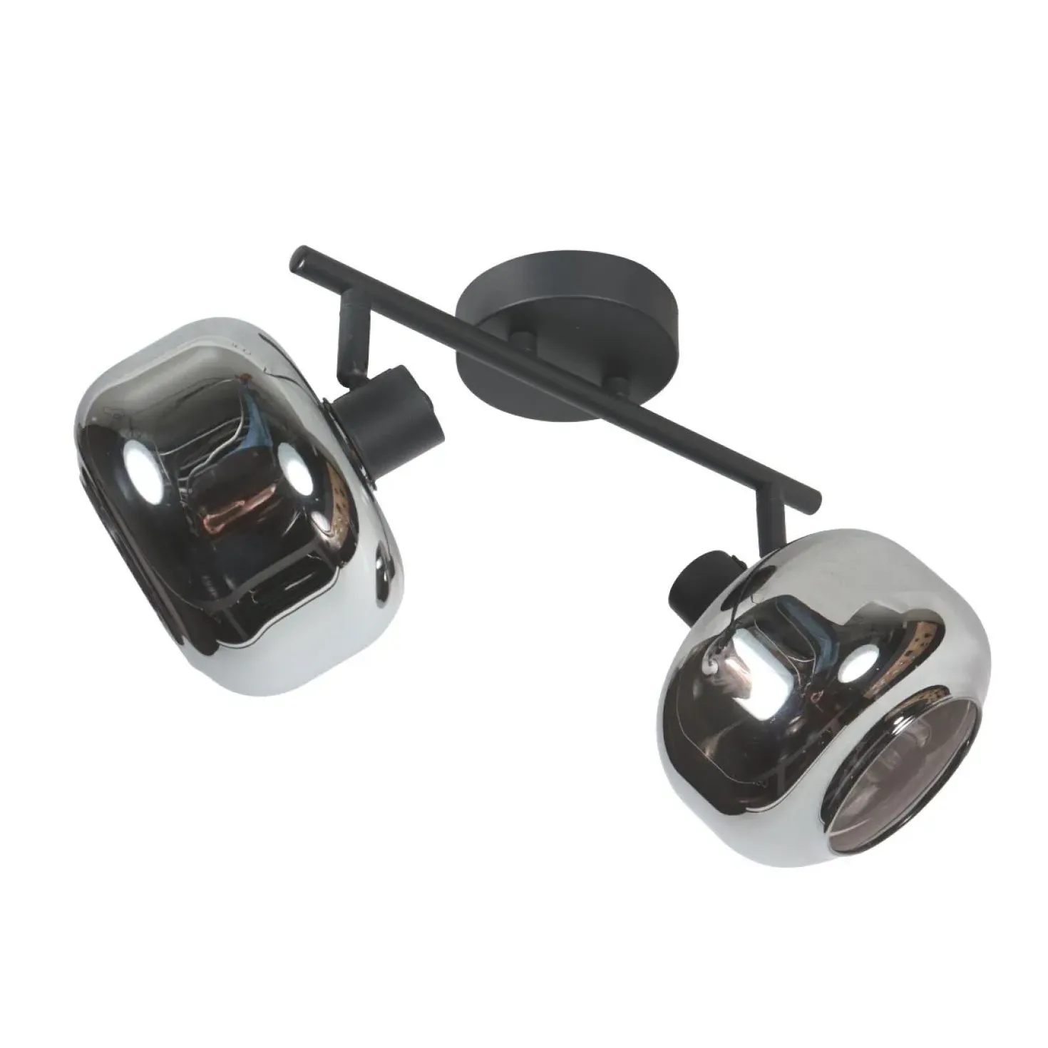 Gabriella 2-lichts Plafondlamp Smoke Glas