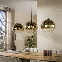 Galsa 3-lichts Hanglamp amber glas