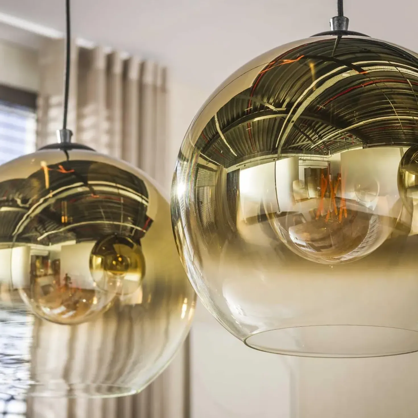 Galsa 3-lichts Hanglamp amber glas
