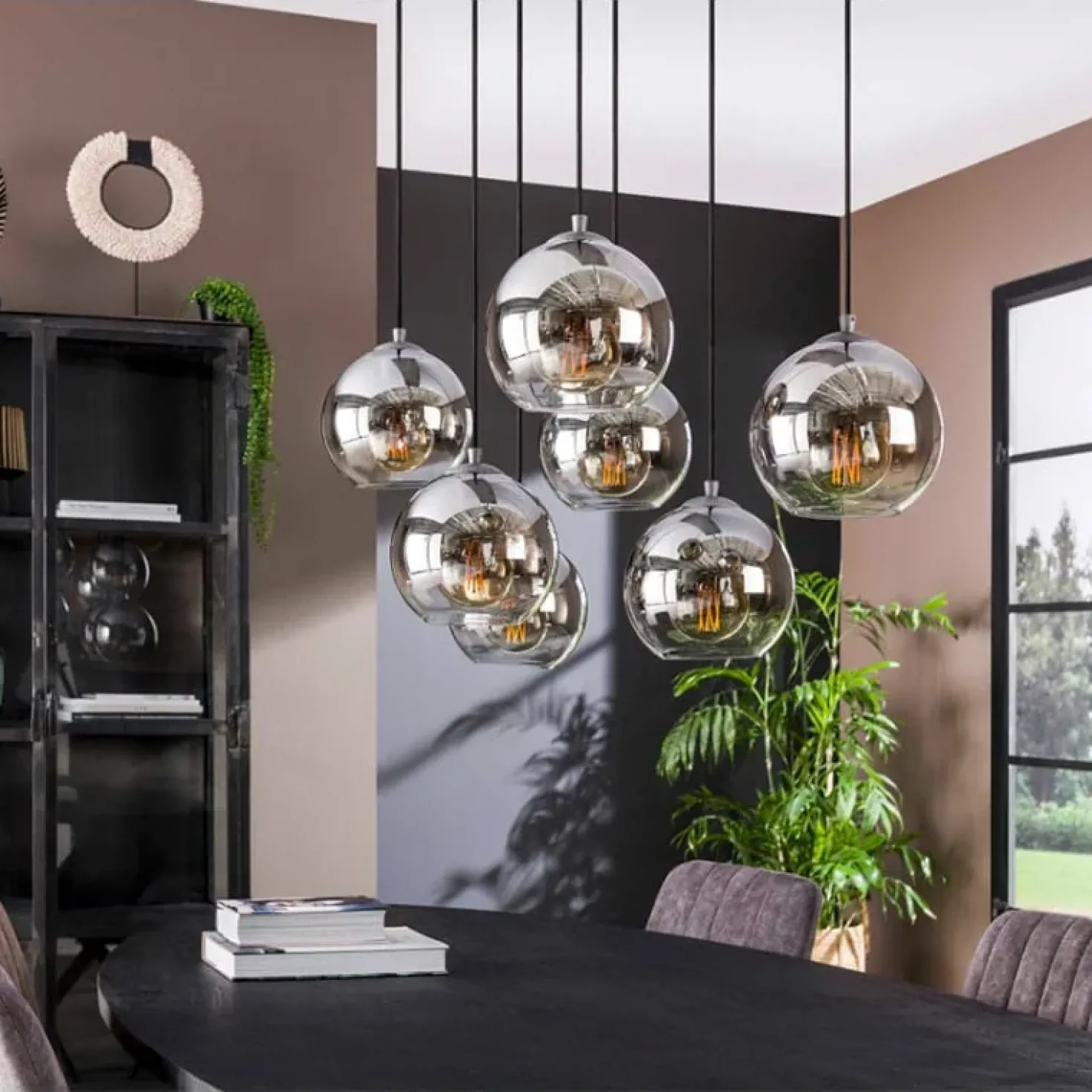Galsa 7-lichts hanglamp industrieel