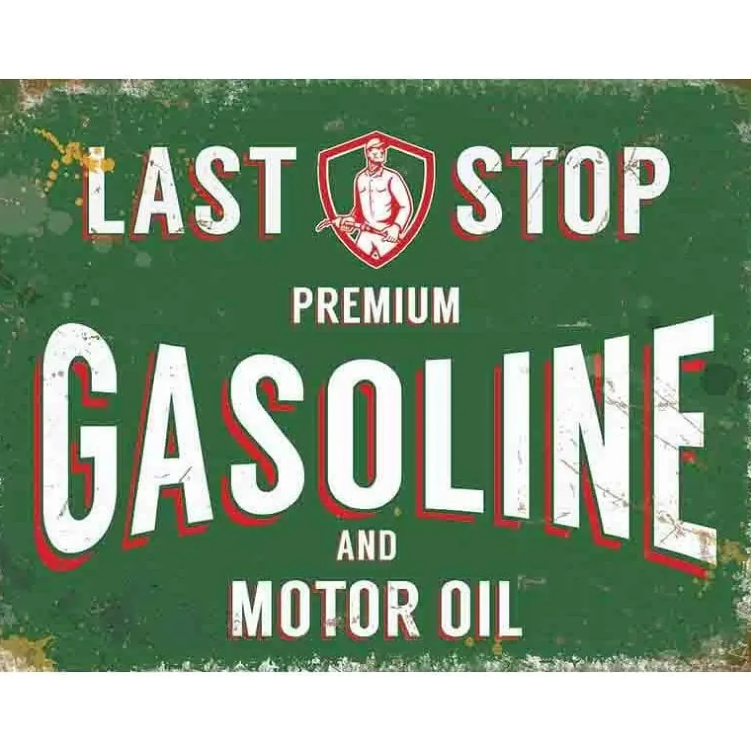 Gasoline Last Stop - metalen bord