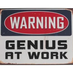 Genius At Work - metalen bord