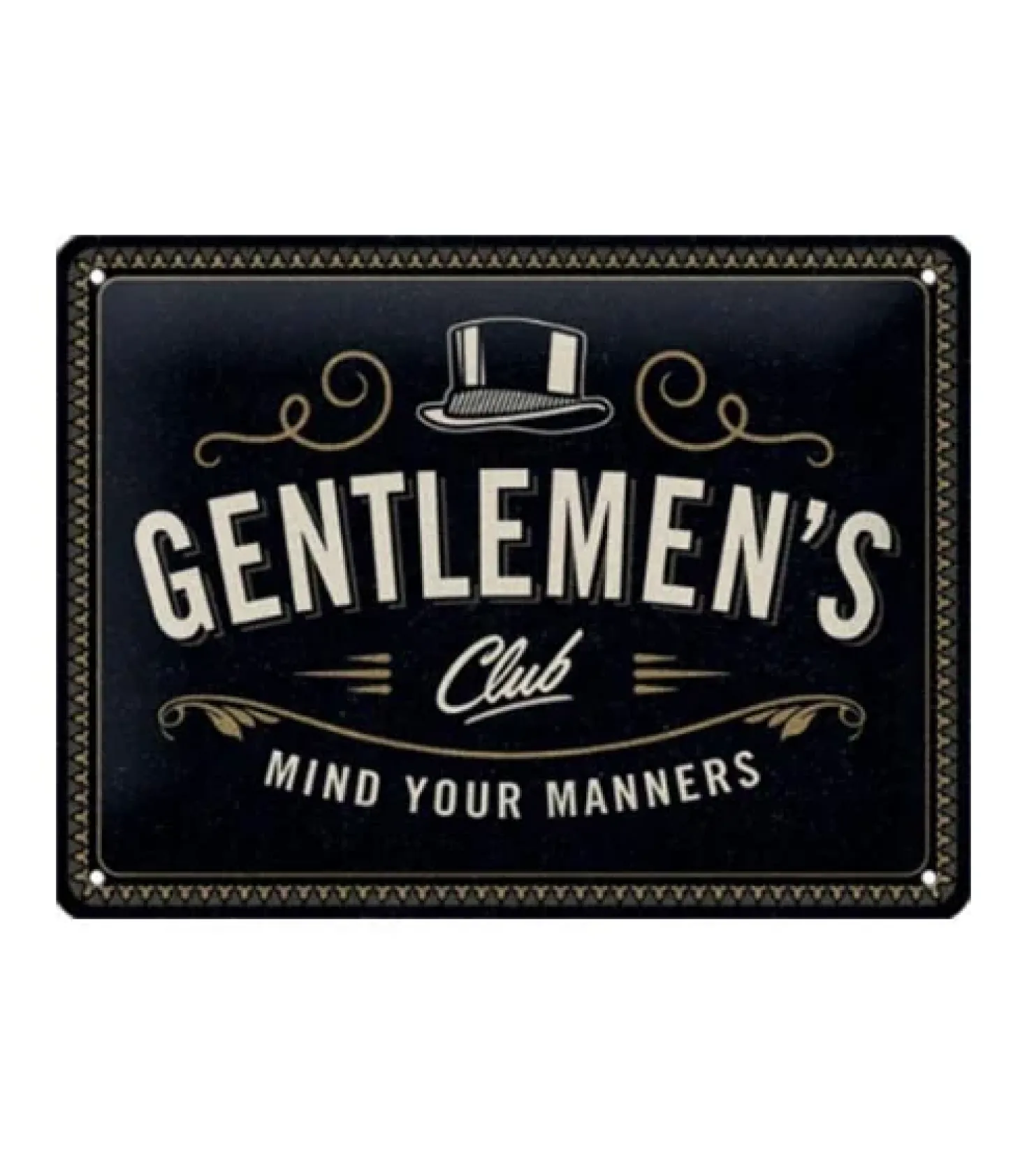 Gentlemen’s club mind your manners - metalen bord