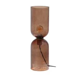 Gigi 1-lichts Tafellamp gehamerd glas bruin 51cm