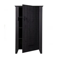 Gijs Wandkast bezaagd grenen zwart 85cm