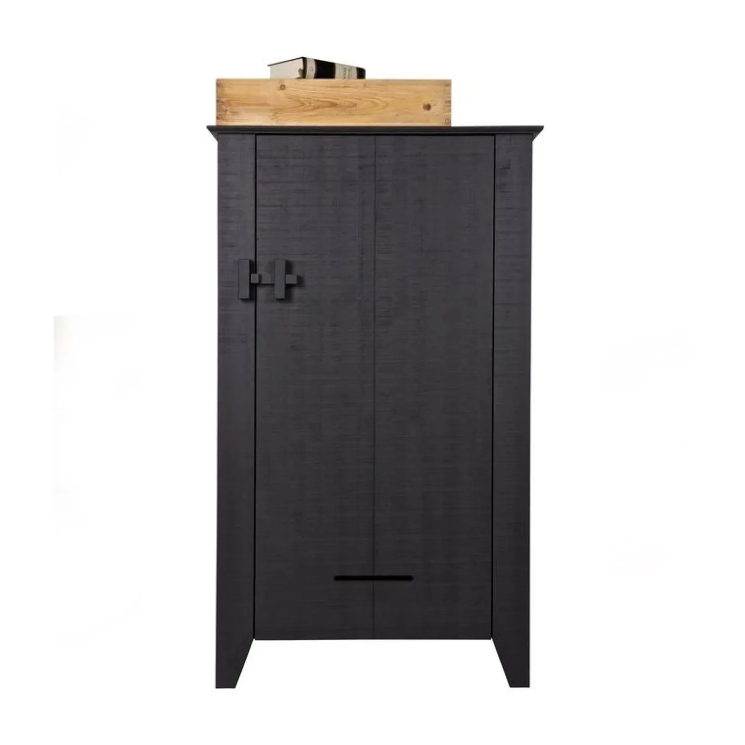 Gijs Wandkast bezaagd grenen zwart 85cm
