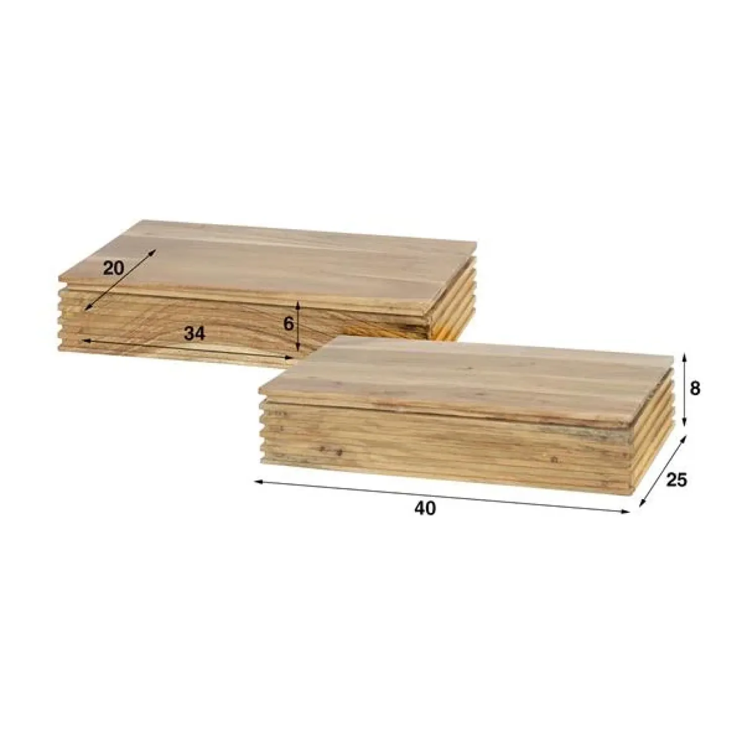Gina Zwevend Nachtkastje set van 2 acaciahout 40cm