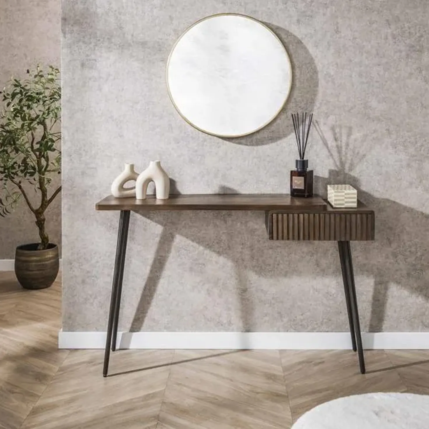 Giorgia Sidetable 1 lade Acaciahout Bruin 120cm
