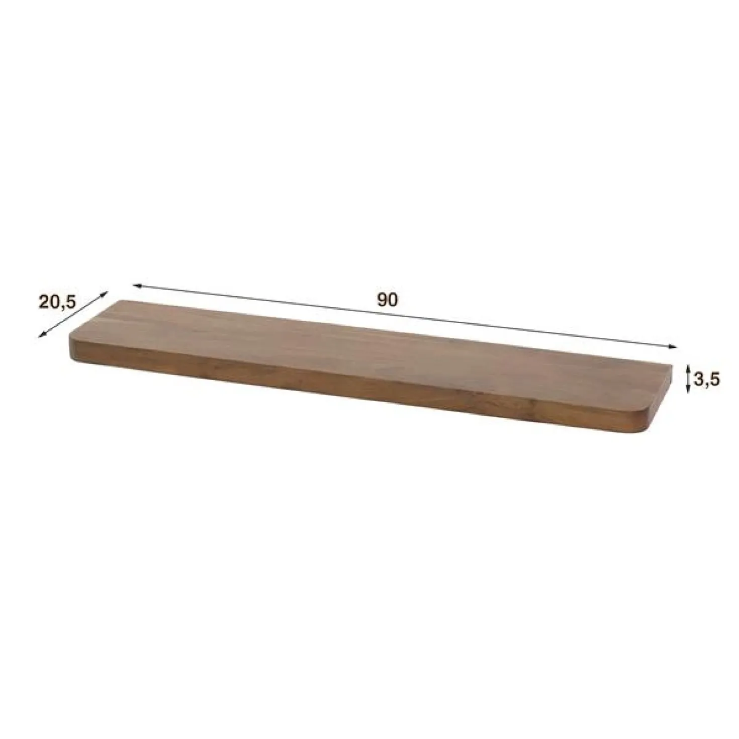 Giorgia Wandplank Acaciahout Bruin 90cm